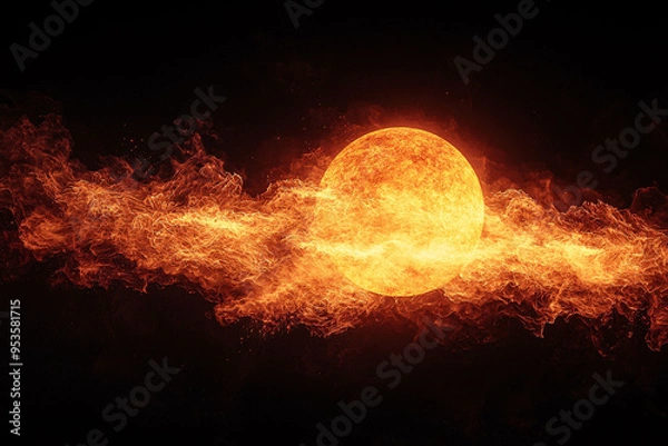 Obraz Glowing hot sun with flames