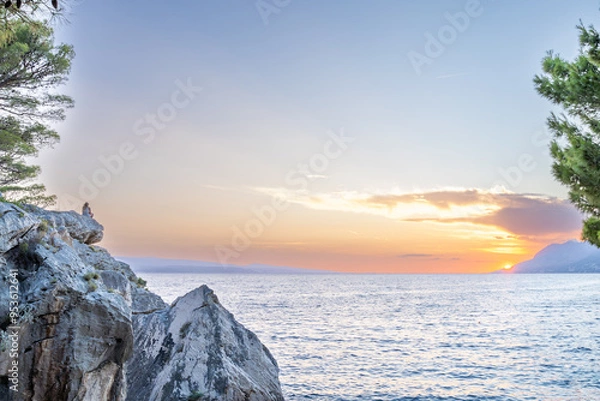 Obraz Brela, Croatia at the golden hour