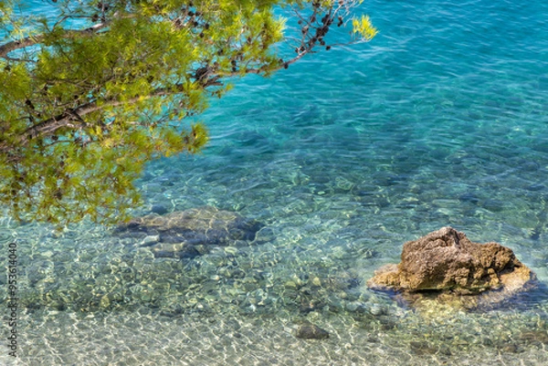 Obraz Clear water in Croatia, Brela