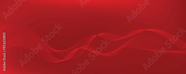 Obraz Abstract red wave background