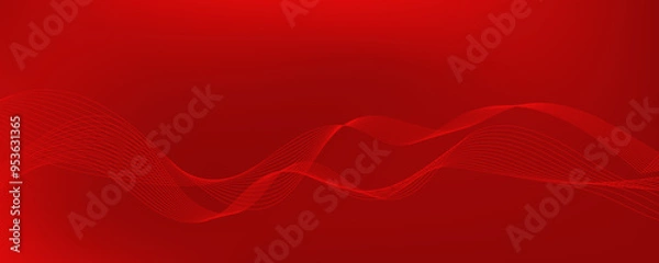 Obraz Abstract red wave background