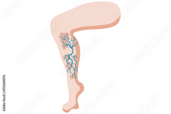 Obraz A venous leg ulcer is a chronic, slow-healing sore on the lower leg caused by poor blood circulation due to venous insufficiency. Related diseases: varicose veins,deep vein thrombosis, lymphedema