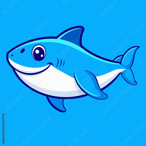Fototapeta Cute shark illustration suitable for mascot sticker and tshirt design
