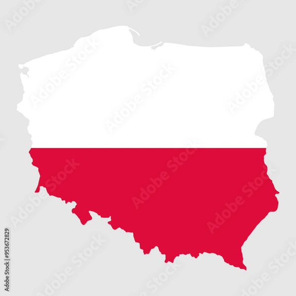 Fototapeta Poland map symbol shape, travel web flat concept icon vector illustration