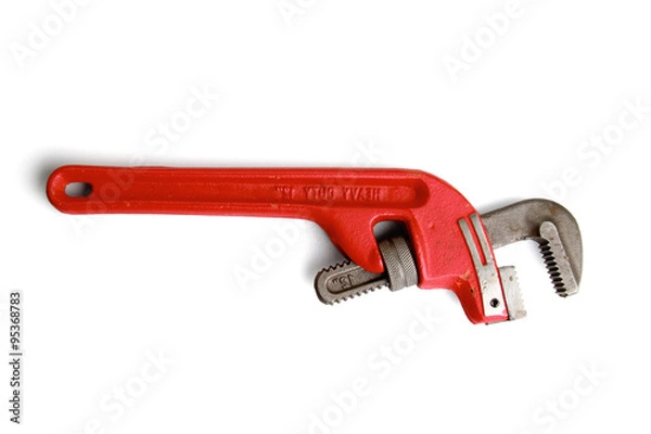 Fototapeta klucz do rur izolowanych na białym tle