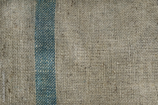 Obraz Brown gunny texture with green stripe