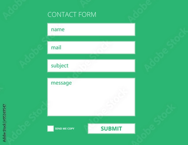 Obraz Web site registration contact form. Vector illustration