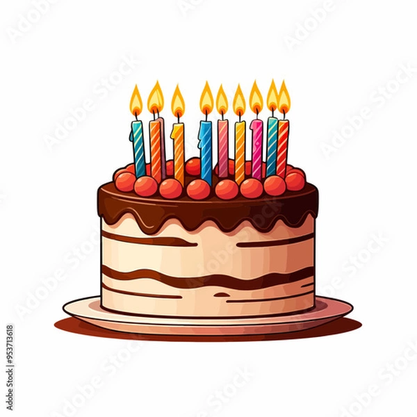 Obraz birthday cake with candles