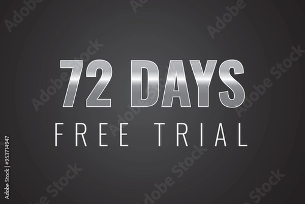 Fototapeta 72 day free trial banner design. 72 days free banner background
