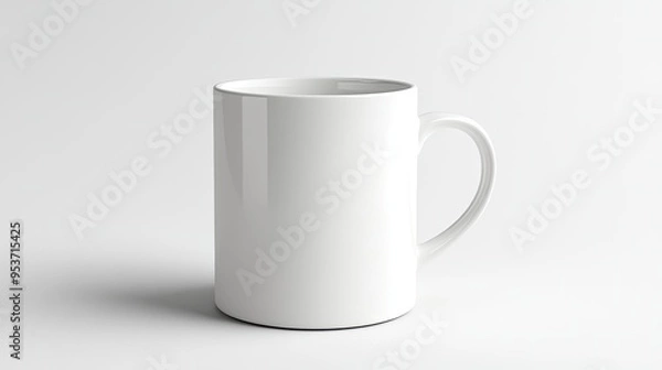 Fototapeta Mug mockup isolated on white background. template mockup logo brand