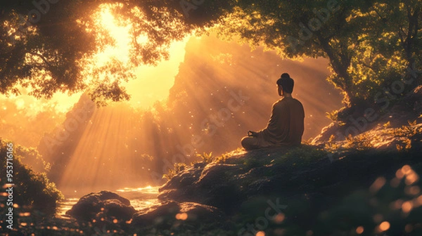 Obraz sunset in the mountains