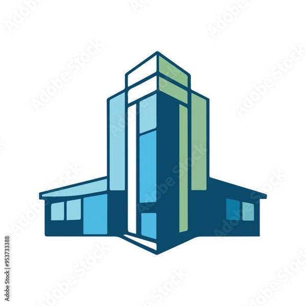 Obraz Modern Building Logo Design Sleek and Professional Architecture Icon. perfect for businesses in architecture, real estate, construction, or any industry related to property development.