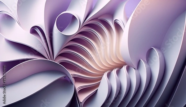Fototapeta Elegant flowing abstract design with soft curves and subtle gradients in pastel hues, creating a sense of movement and depth