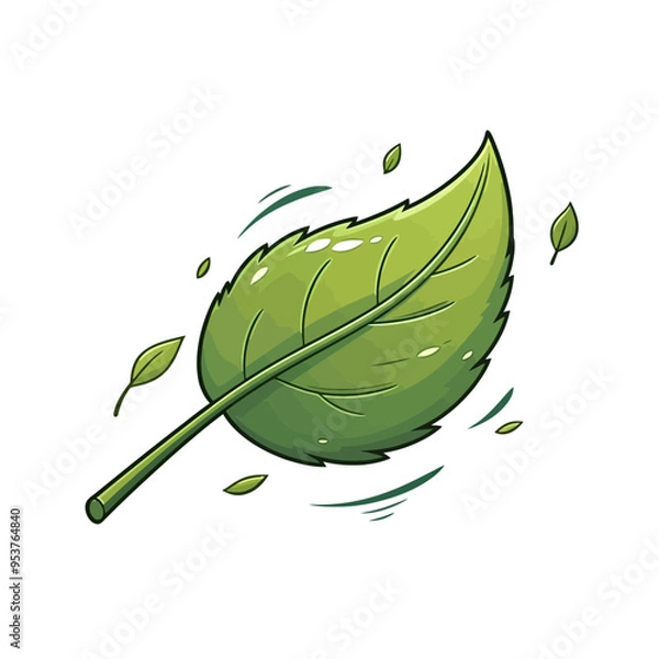 Obraz green leaf illustration