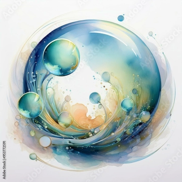 Obraz bubbles in watercolor