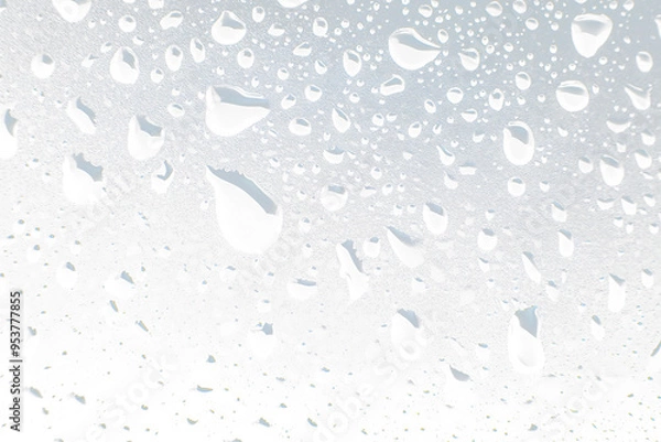 Obraz Realistic Water Drops and Rain Splash Overlay, Drops of Water, Wet Rain Splash - Isolated Transparent Background 
