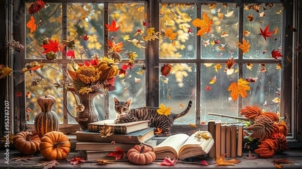 Fototapeta an elegant Siamese cat