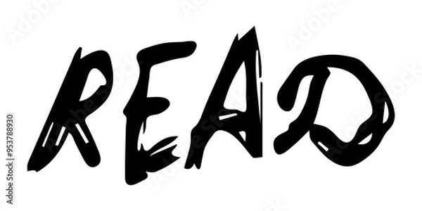Fototapeta hand drawn word read. Sketched letters