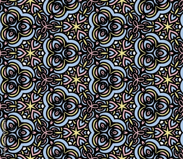 Fototapeta Seamless abstract hand-drawn pattern.