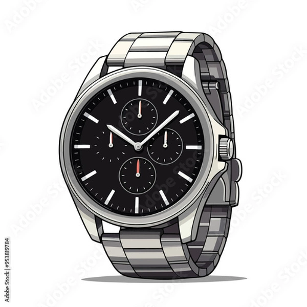 Obraz black and white clock