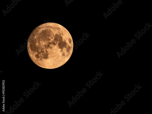 Obraz Red Dust Moon over the UK with dark night sky background