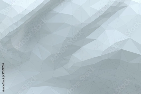 Fototapeta White grayish abstract polygonal surface - horizontal background