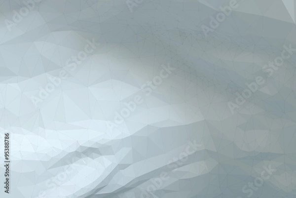 Fototapeta White grayish abstract polygonal surface - horizontal background