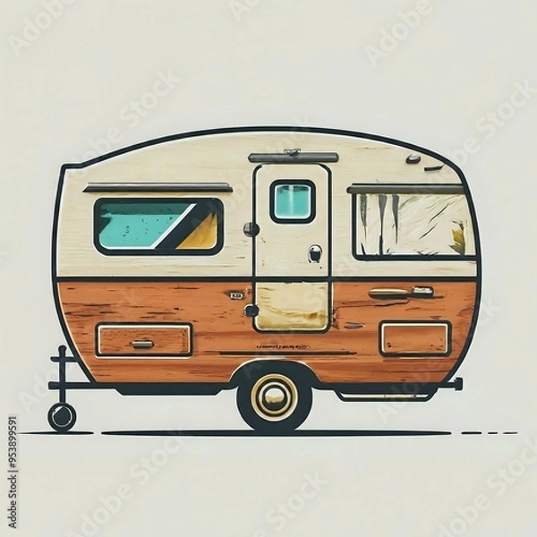 Fototapeta caravan image vectoral and isolated 