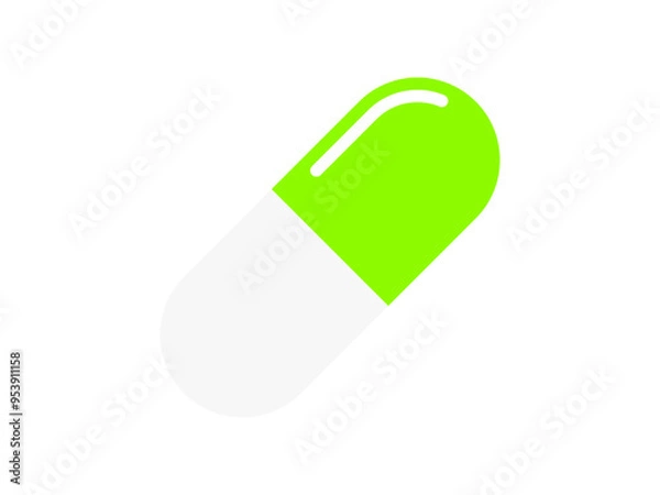 Fototapeta シンプル薬アイコン（カプセル剤）：光沢緑