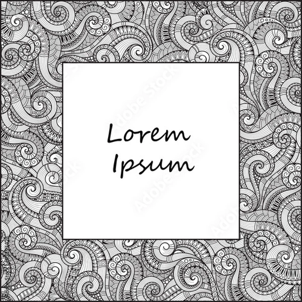 Fototapeta Pattern for coloring book. Ethnic, floral, retro, doodle, vector