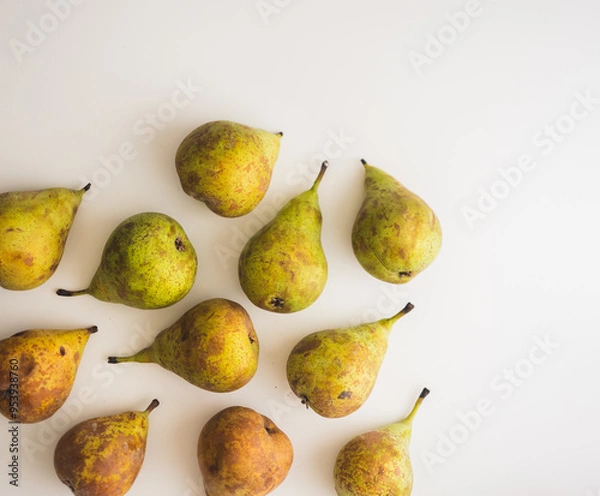 Obraz Few pears isolated over white background
