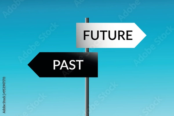 Fototapeta Future past arrow board 