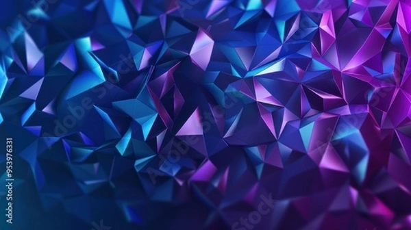 Obraz Abstract Geometric Background with Blue and Purple Triangles