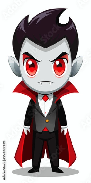 Fototapeta 3D render Cute Character Dracula vampire Halloween Concept.