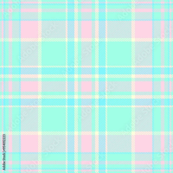 Fototapeta Perfection background plaid textile, mature tartan texture pattern. Interior check vector seamless fabric in teal and light colors.