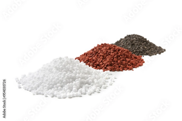 Obraz Chemical fertilizers nitrogen, phosphorus, potassium isolate on white background