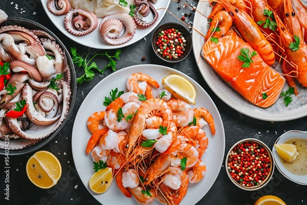 Obraz shrimp and vegetables