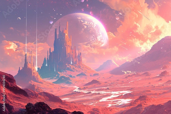 Fototapeta sunset in the mountains