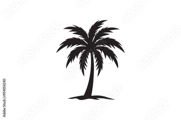 Fototapeta Coconut Palm tree silhouette vector illustration, Coconut tree silhouette, coconut tree silhouette png