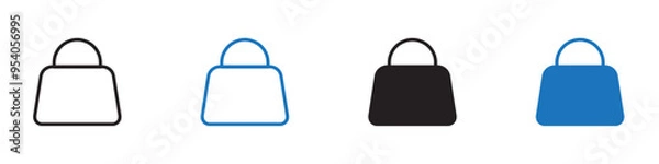 Fototapeta Shopping bag icon Vector set outline