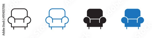Fototapeta Sofa icon Vector set outline