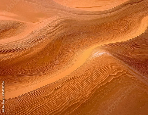 Obraz Sand Dunes Illustration Wavy, Earthy Textures Creating a Soft, Natural Desert Pattern Background