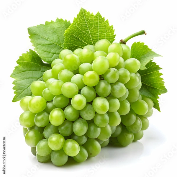 Obraz green grape on white background