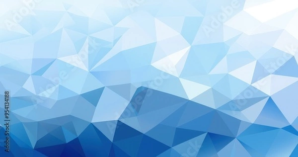 Fototapeta A geometric design featuring various shades of blue in a triangular pattern.