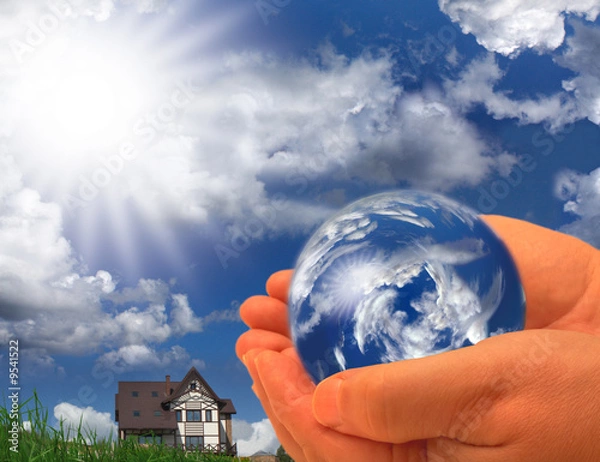 Obraz globe in hands