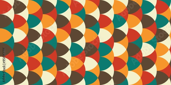 Fototapeta Abstract geometric pattern background, abstract pattern background with retro color theme,abstract circle pattern.