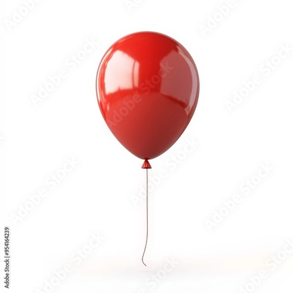 Fototapeta A red balloon is floating in the air