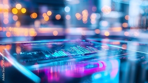 Fototapeta Abstract Blue and Pink Neon Light Background