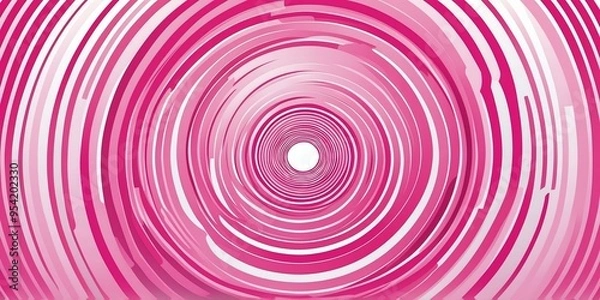 Fototapeta abstract vector concentric circles with pink to white gradient background
