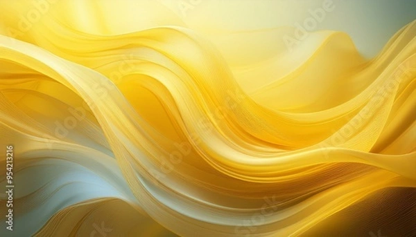 Obraz 黄色のおしゃれなウェーブ背景